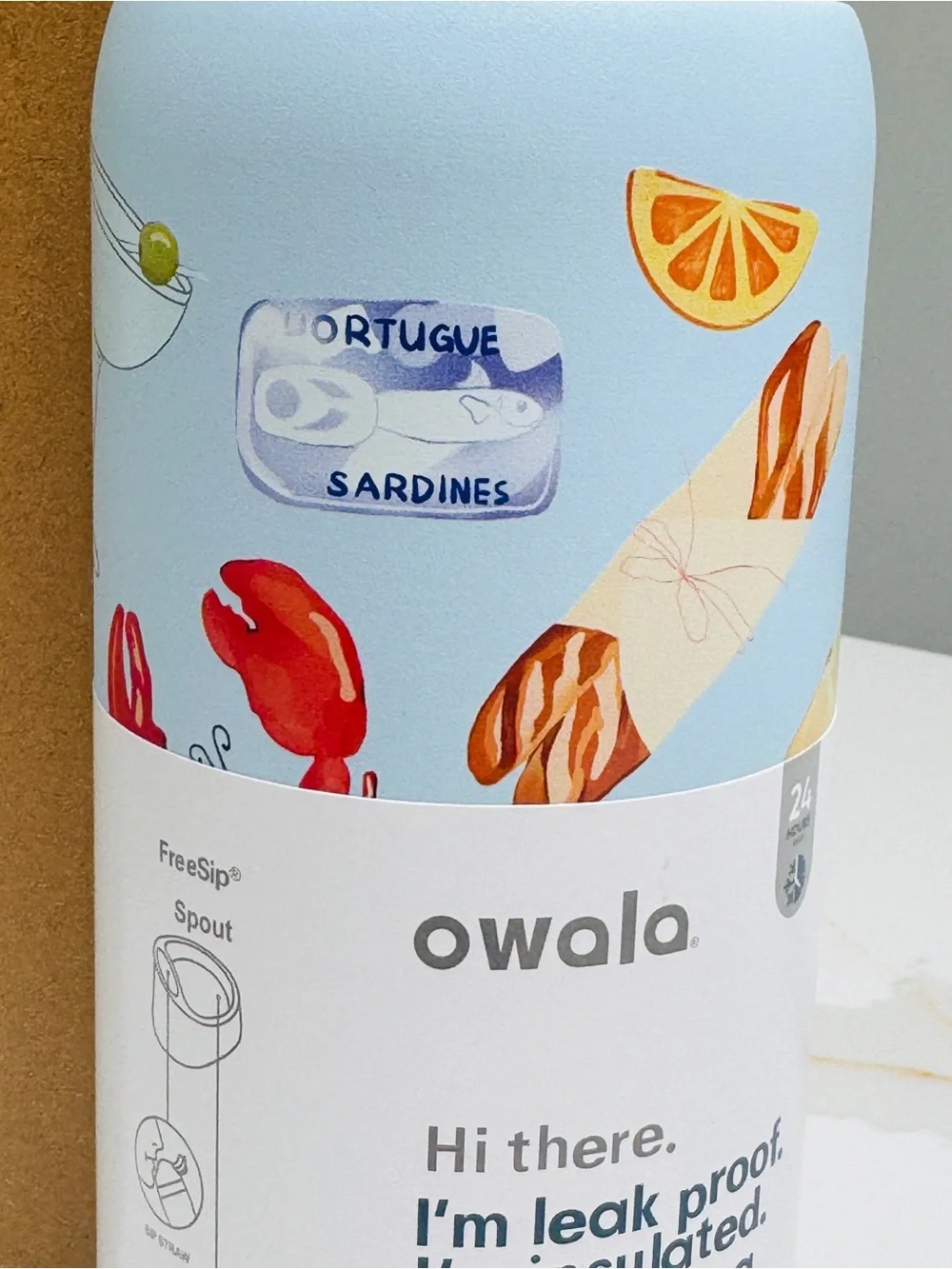 NWT Owala FreeSip 32oz Sun & Sea Blue Pink Limited Print Water Bottle